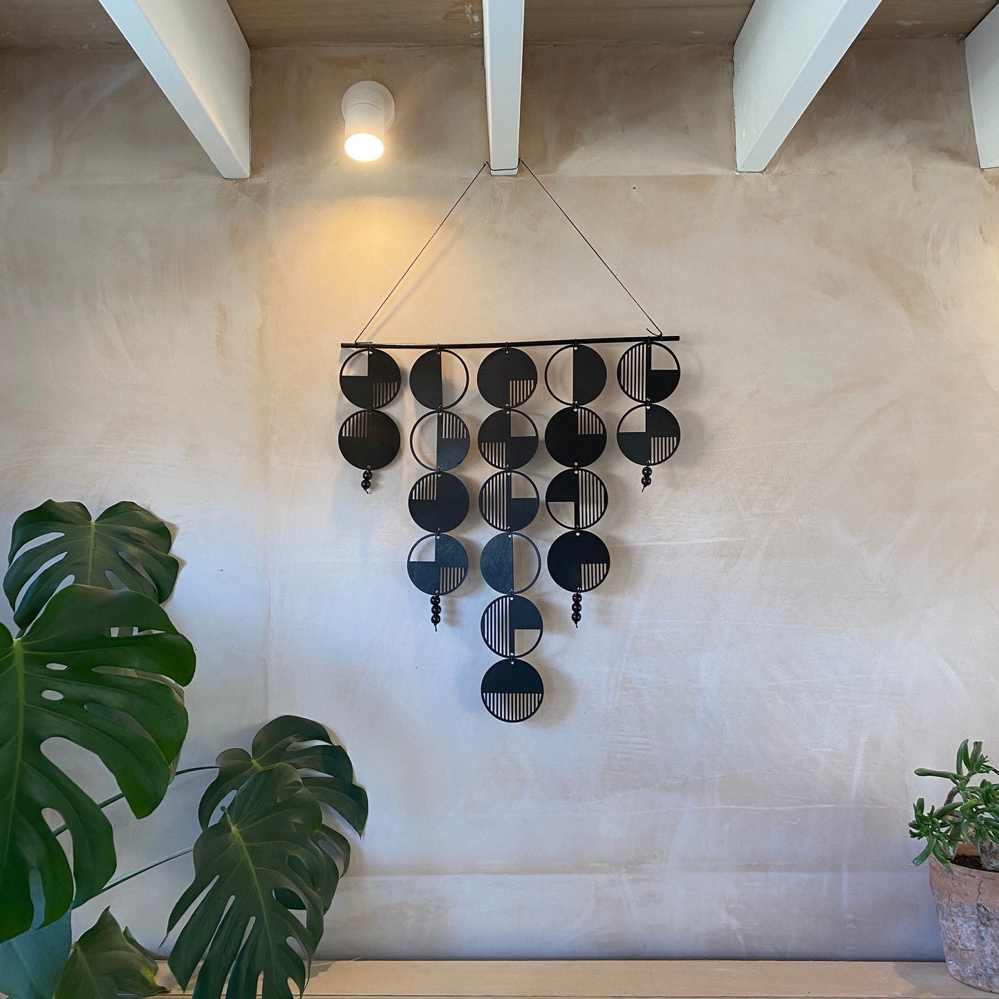 Black Geometric Wall Hanging - Large Wall Art - Monochrome Art - Minimalist Wall Art - Home Wall Decor - Black Home Decoration - Modern Wall