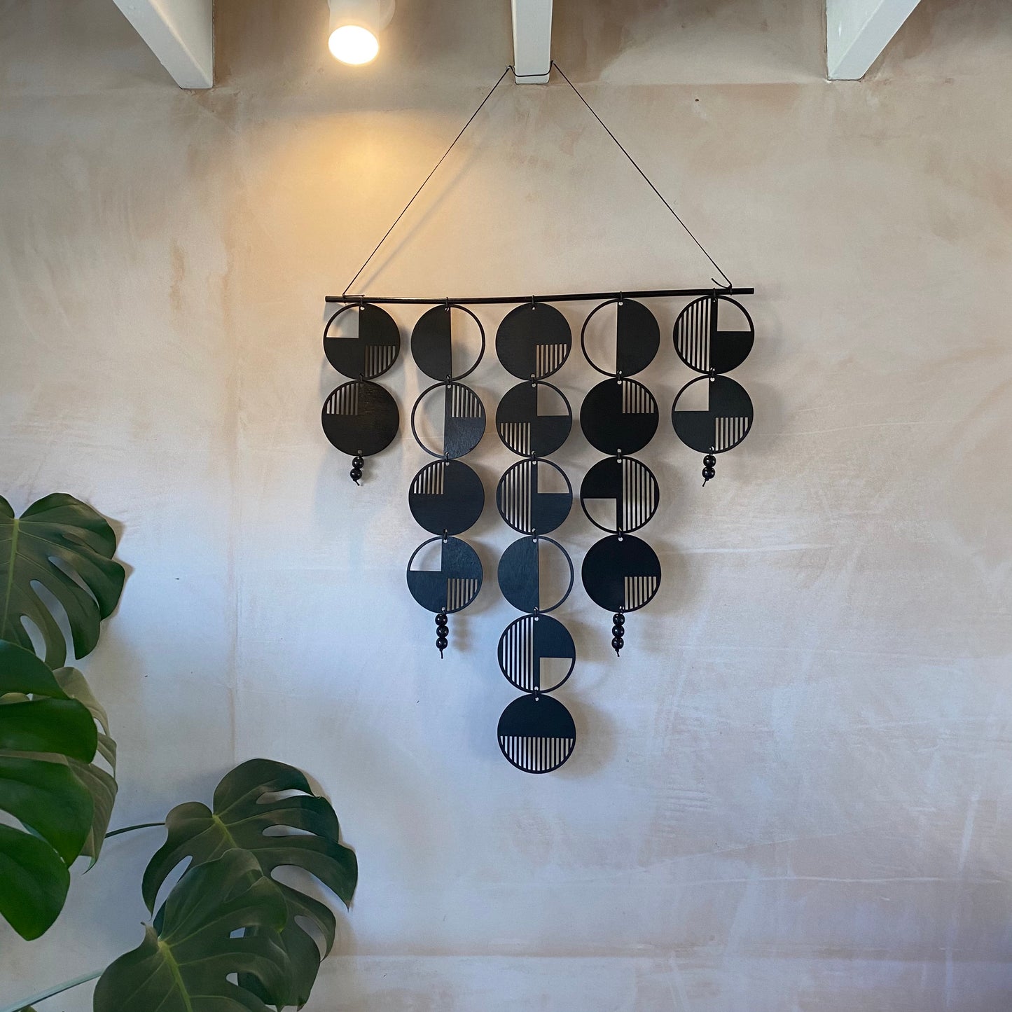 Black Geometric Wall Hanging - Large Wall Art - Monochrome Art - Minimalist Wall Art - Home Wall Decor - Black Home Decoration - Modern Wall