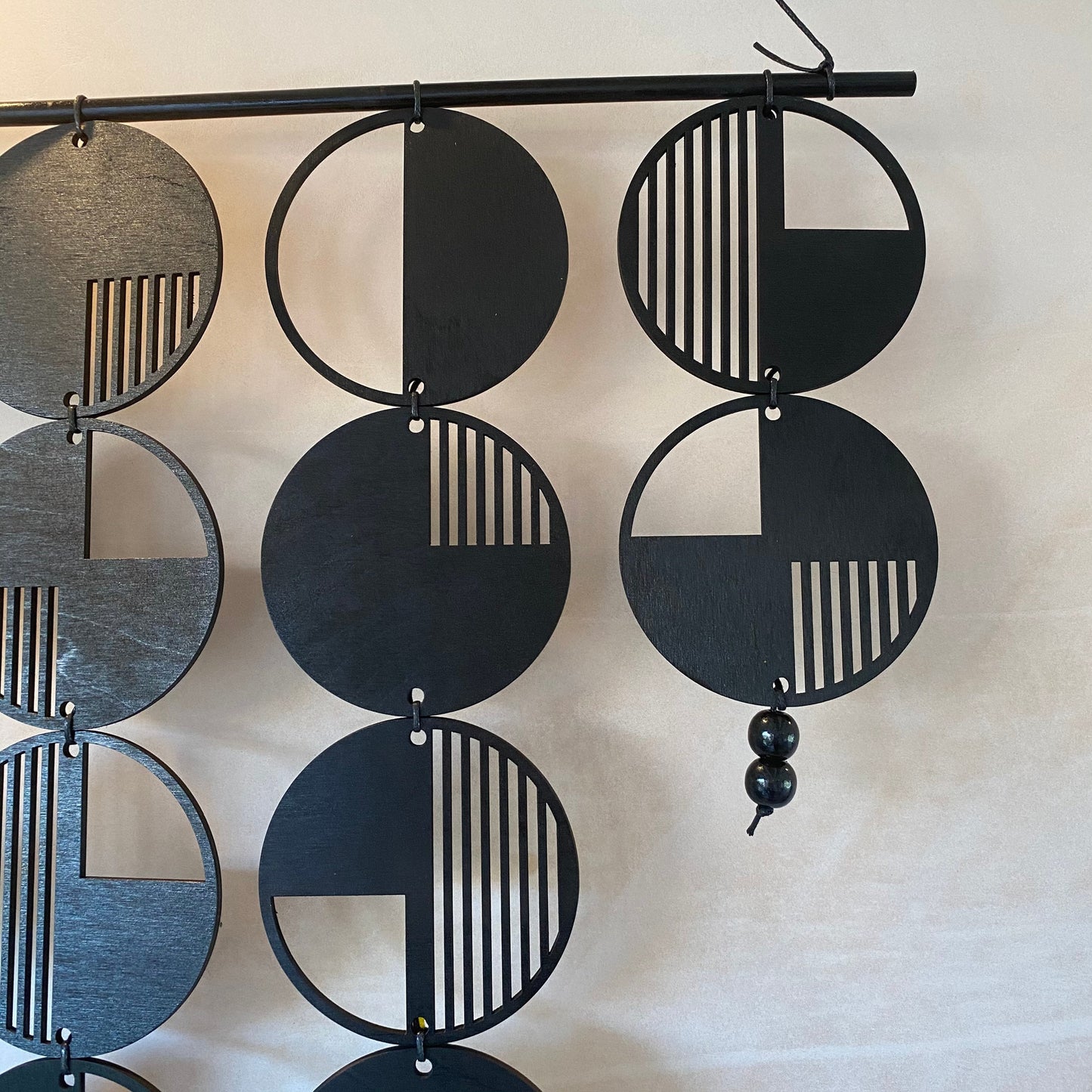 Black Geometric Wall Hanging - Large Wall Art - Monochrome Art - Minimalist Wall Art - Home Wall Decor - Black Home Decoration - Modern Wall