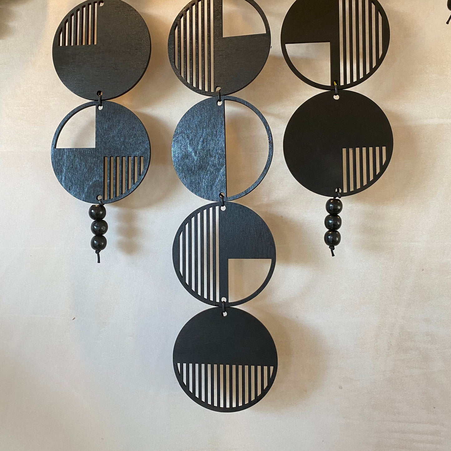 Black Geometric Wall Hanging - Large Wall Art - Monochrome Art - Minimalist Wall Art - Home Wall Decor - Black Home Decoration - Modern Wall