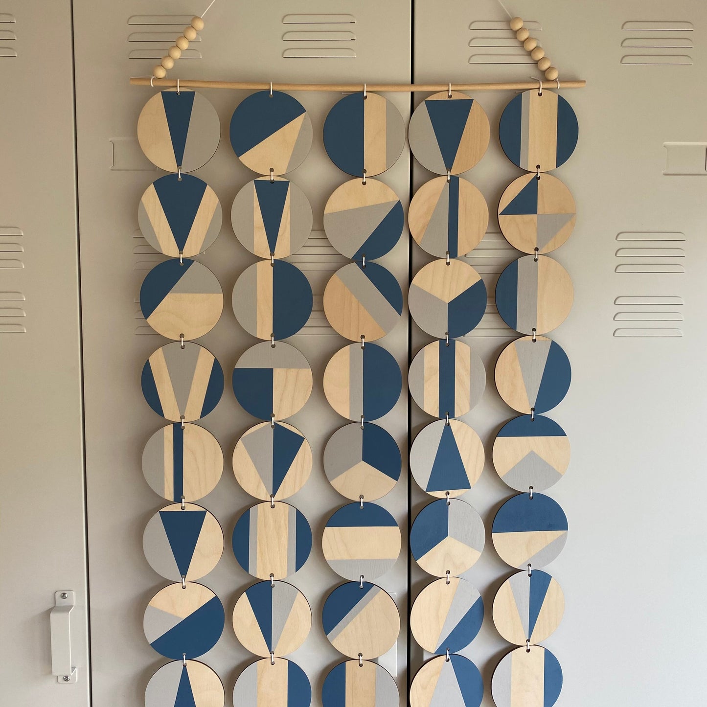 Blue and Light Grey Wall Art - Large Decoration - Huge Geometric Art - Contemporary Wall Decoration - Home Wall Decor - Big Wall Tapestry