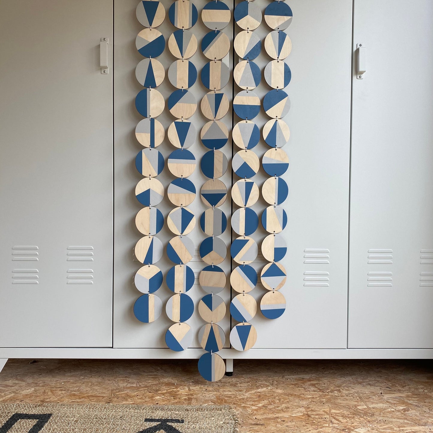 Blue and Light Grey Wall Art - Large Decoration - Huge Geometric Art - Contemporary Wall Decoration - Home Wall Decor - Big Wall Tapestry