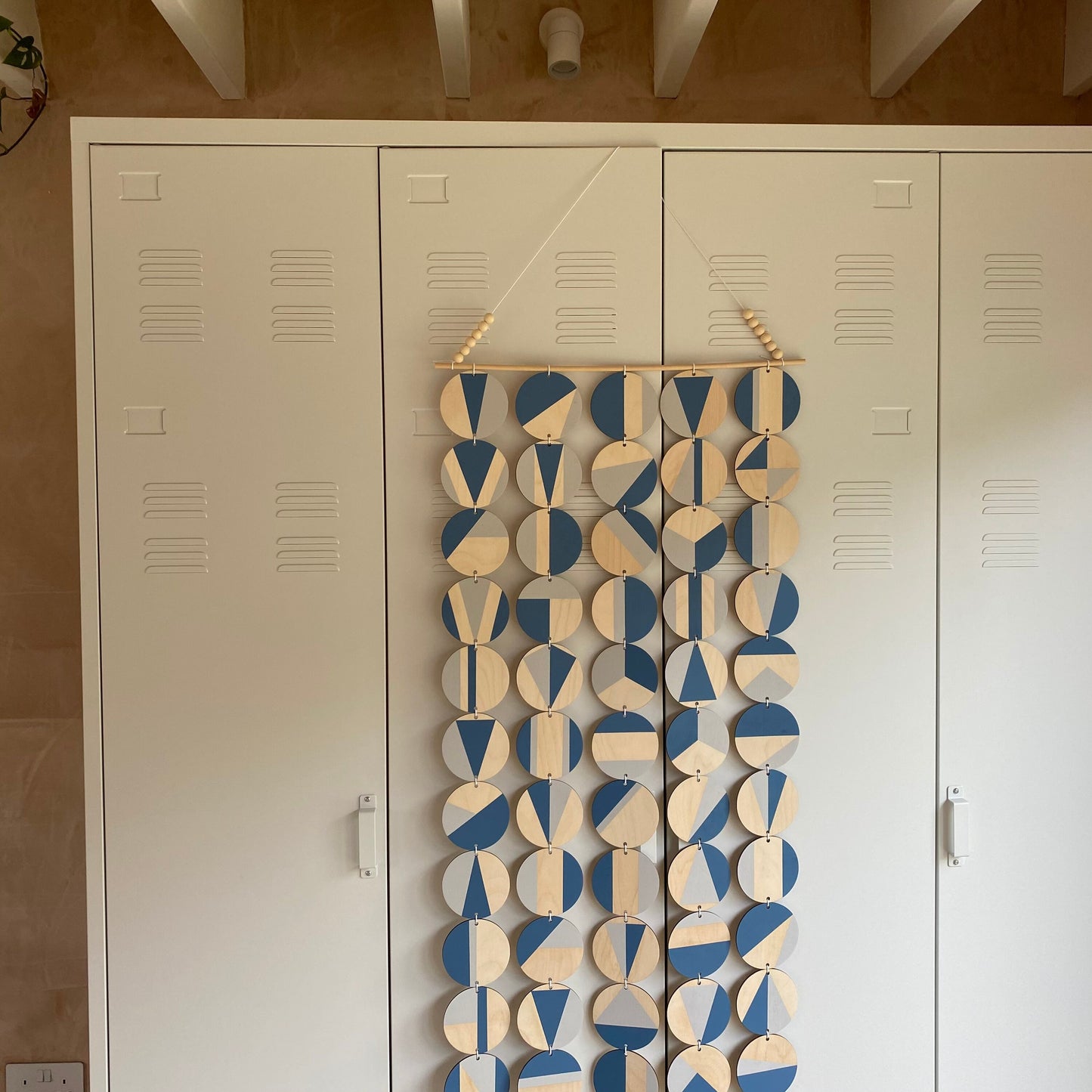 Blue and Light Grey Wall Art - Large Decoration - Huge Geometric Art - Contemporary Wall Decoration - Home Wall Decor - Big Wall Tapestry