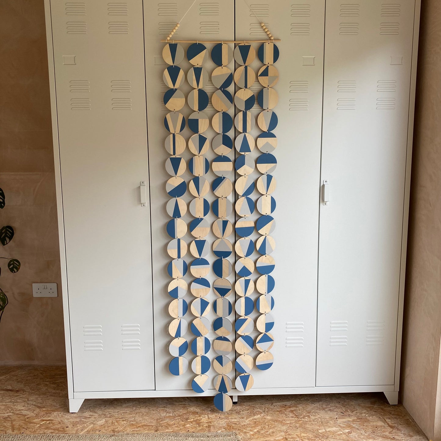 Blue and Light Grey Wall Art - Large Decoration - Huge Geometric Art - Contemporary Wall Decoration - Home Wall Decor - Big Wall Tapestry