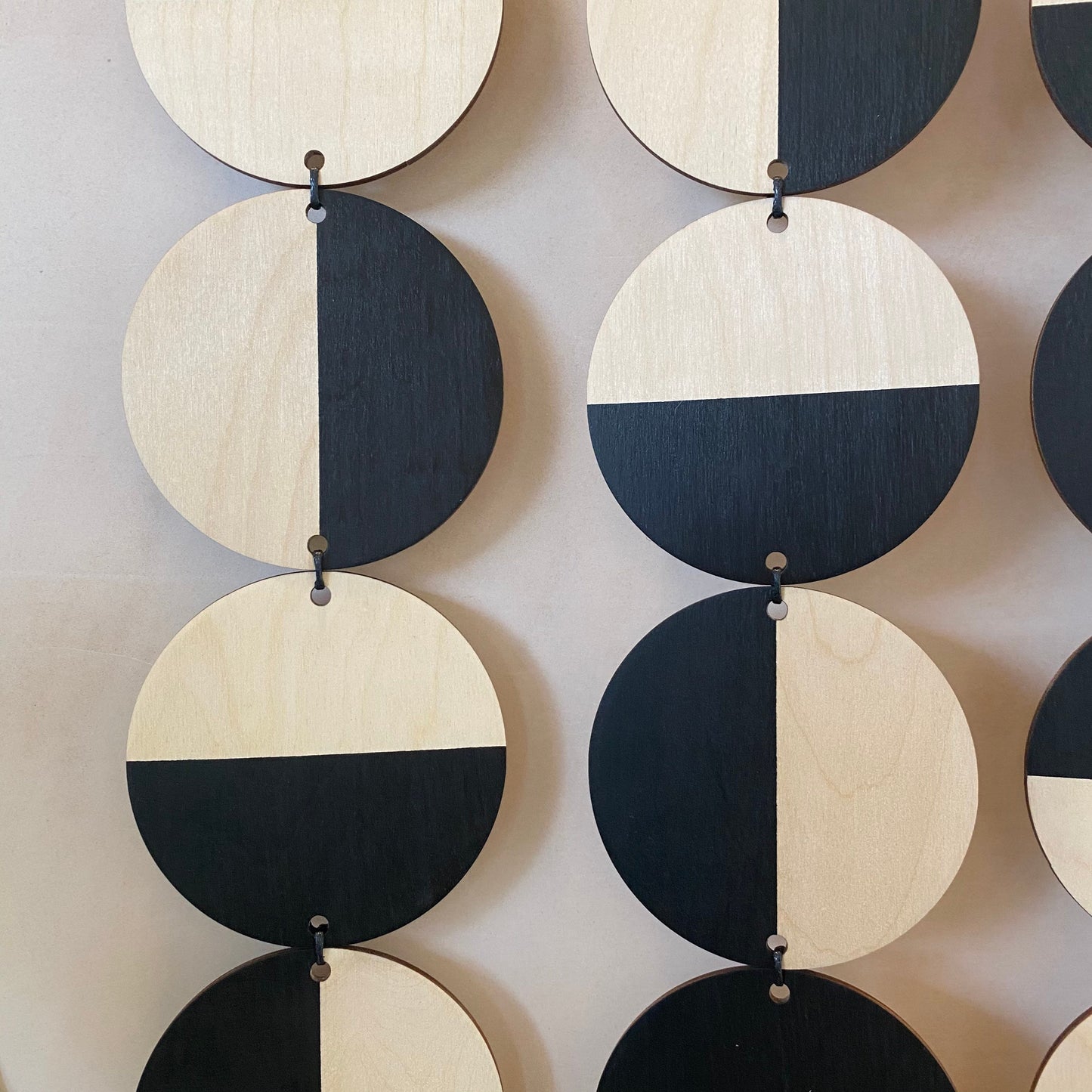 Large Black Wall Hanging - Geometric Plywood Art - Scandinavian Wall Hanger - Modern Concept Decoration - Large Black Wall Hanging Art