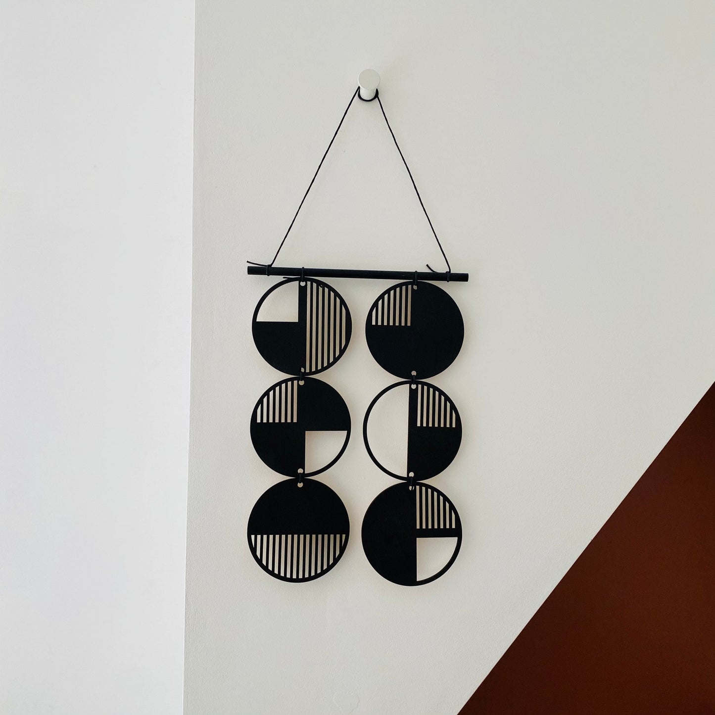 Black Stripe Geometric Wall Hanging