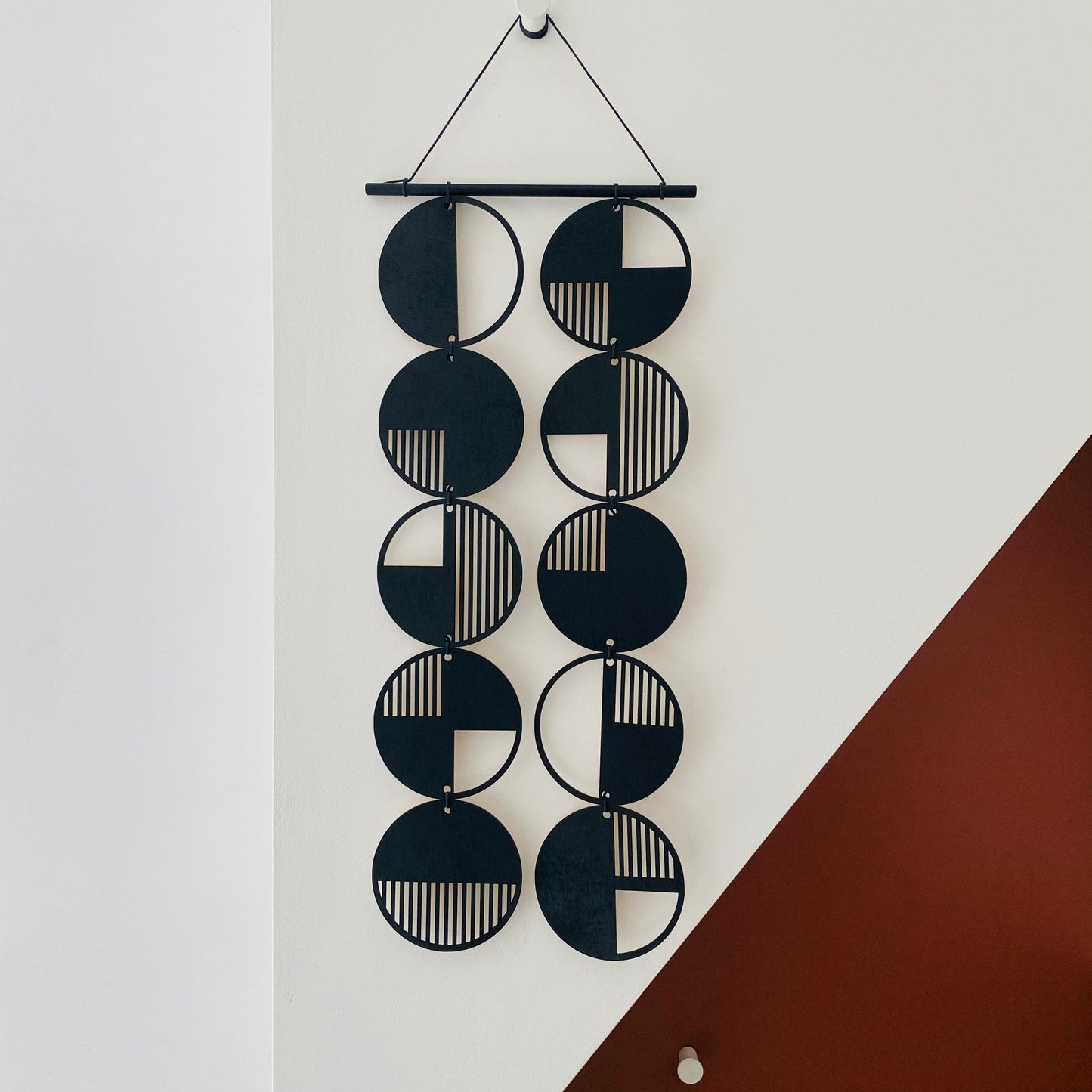 Black Stripe Geometric Wall Hanging