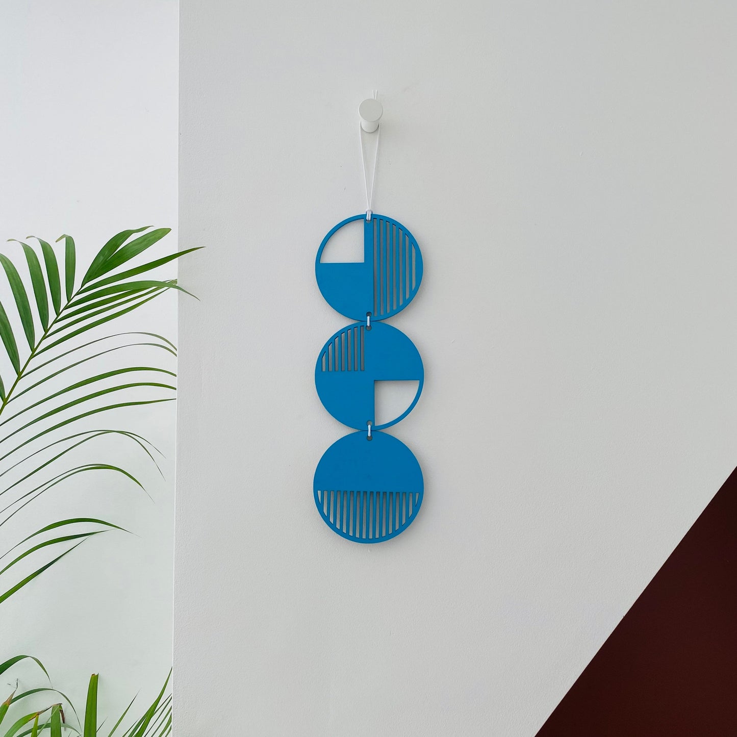 Blue Wall hanging - Geometric Art - Plywood Decor - Monochrome Art - Bright Wall Hanging - Wall Art Decor - Blue Cut Out Art