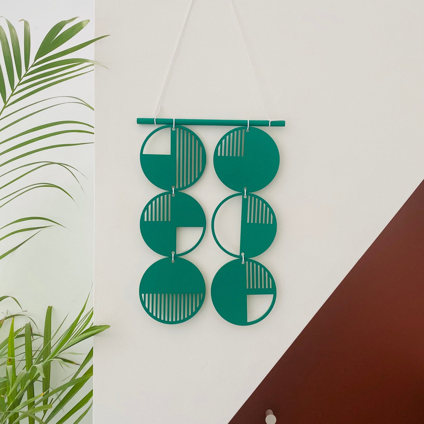 Green Wall hanging - Geometric Art - Plywood Decor - Monochrome Art - Bright Wall Hanging - Wall Art Decor - Green Cut Out Art