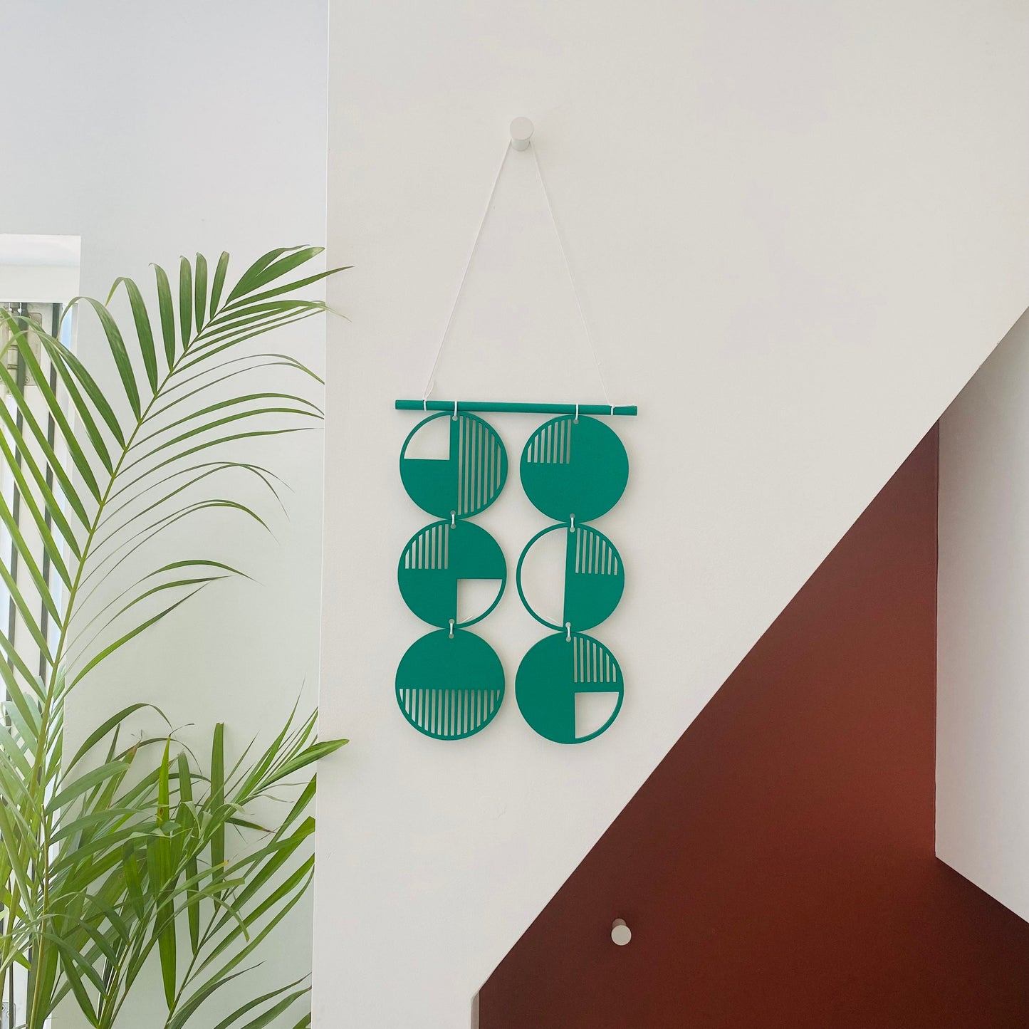 Green Wall hanging - Geometric Art - Plywood Decor - Monochrome Art - Bright Wall Hanging - Wall Art Decor - Green Cut Out Art