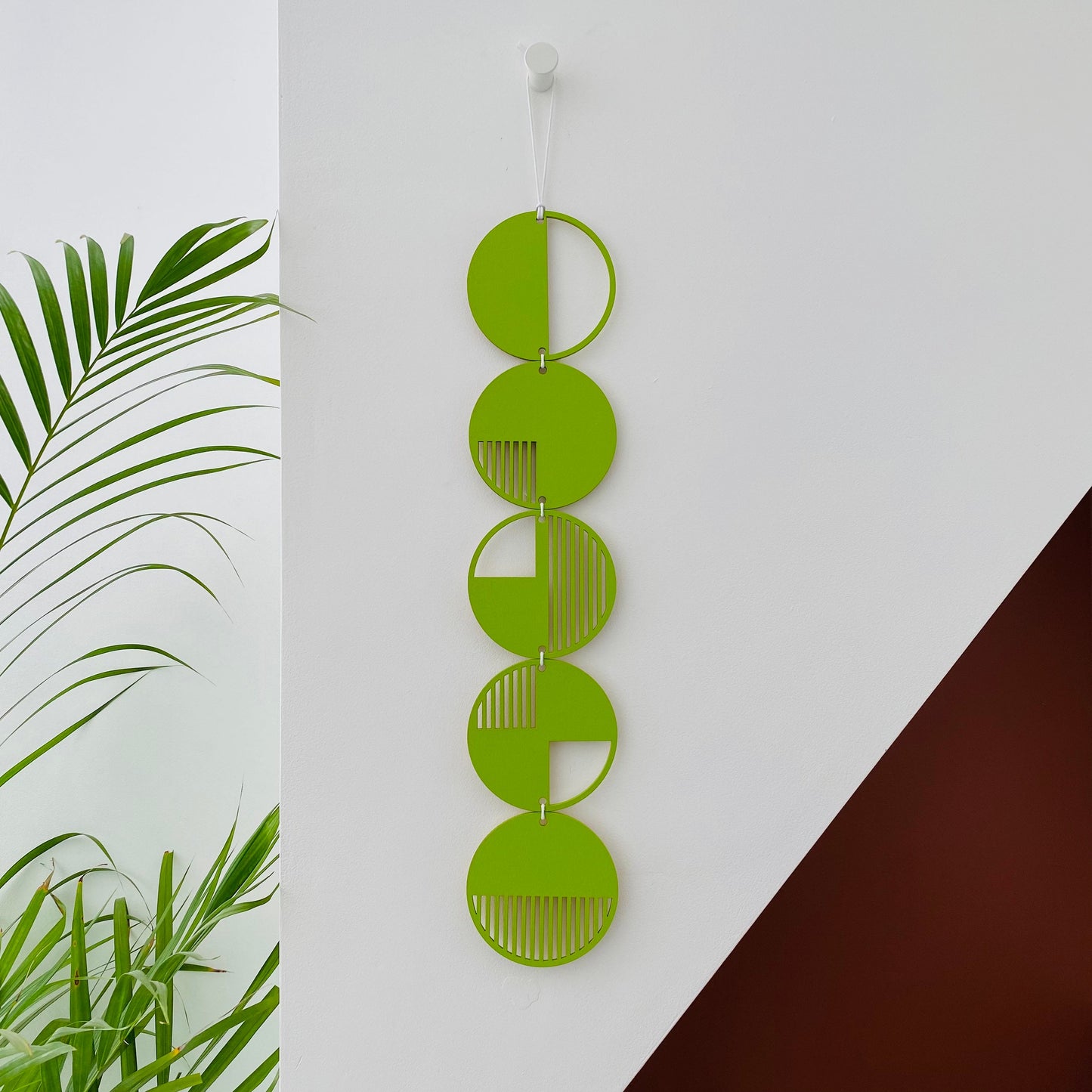 Lime Green Wall hanging - Geometric Art - Plywood Decor - Monochrome Art - Bright Wall Hanging - Wall Art Decor - Green Cut Out Art
