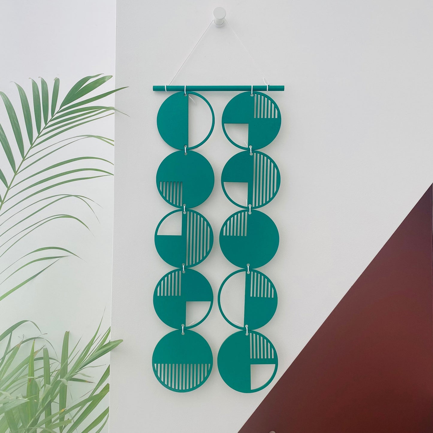 Green Wall hanging - Geometric Art - Plywood Decor - Monochrome Art - Bright Wall Hanging - Wall Art Decor - Green Cut Out Art