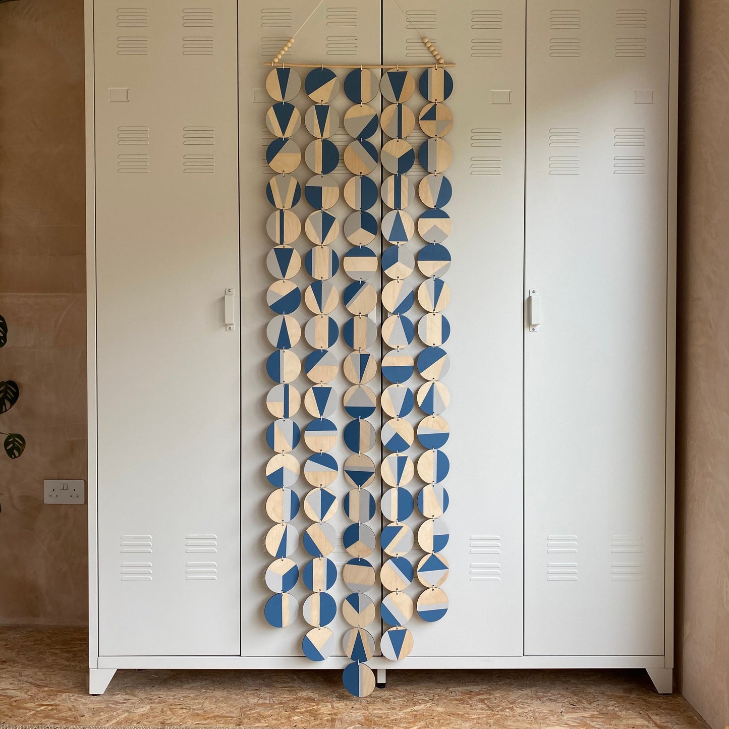 Blue and Light Grey Wall Art - Large Decoration - Huge Geometric Art - Contemporary Wall Decoration - Home Wall Decor - Big Wall Tapestry