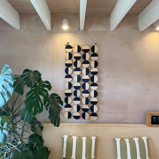 Large Black Wall Hanging - Geometric Plywood Art - Scandinavian Wall Hanger - Modern Concept Decoration - Large Black Wall Hanging Art