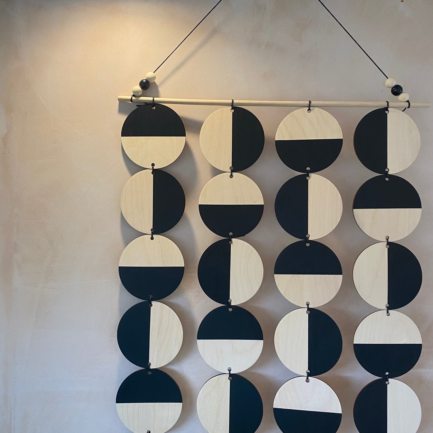 Large Black Wall Hanging - Geometric Plywood Art - Scandinavian Wall Hanger - Modern Concept Decoration - Large Black Wall Hanging Art
