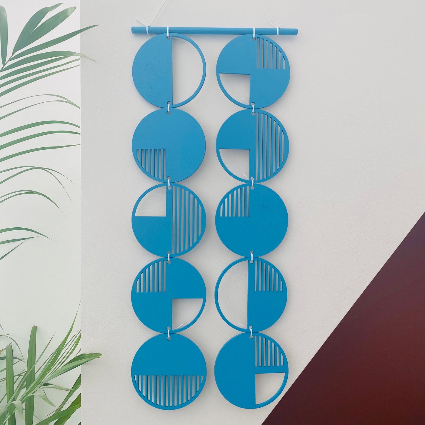 Blue Wall hanging - Geometric Art - Plywood Decor - Monochrome Art - Bright Wall Hanging - Wall Art Decor - Blue Cut Out Art
