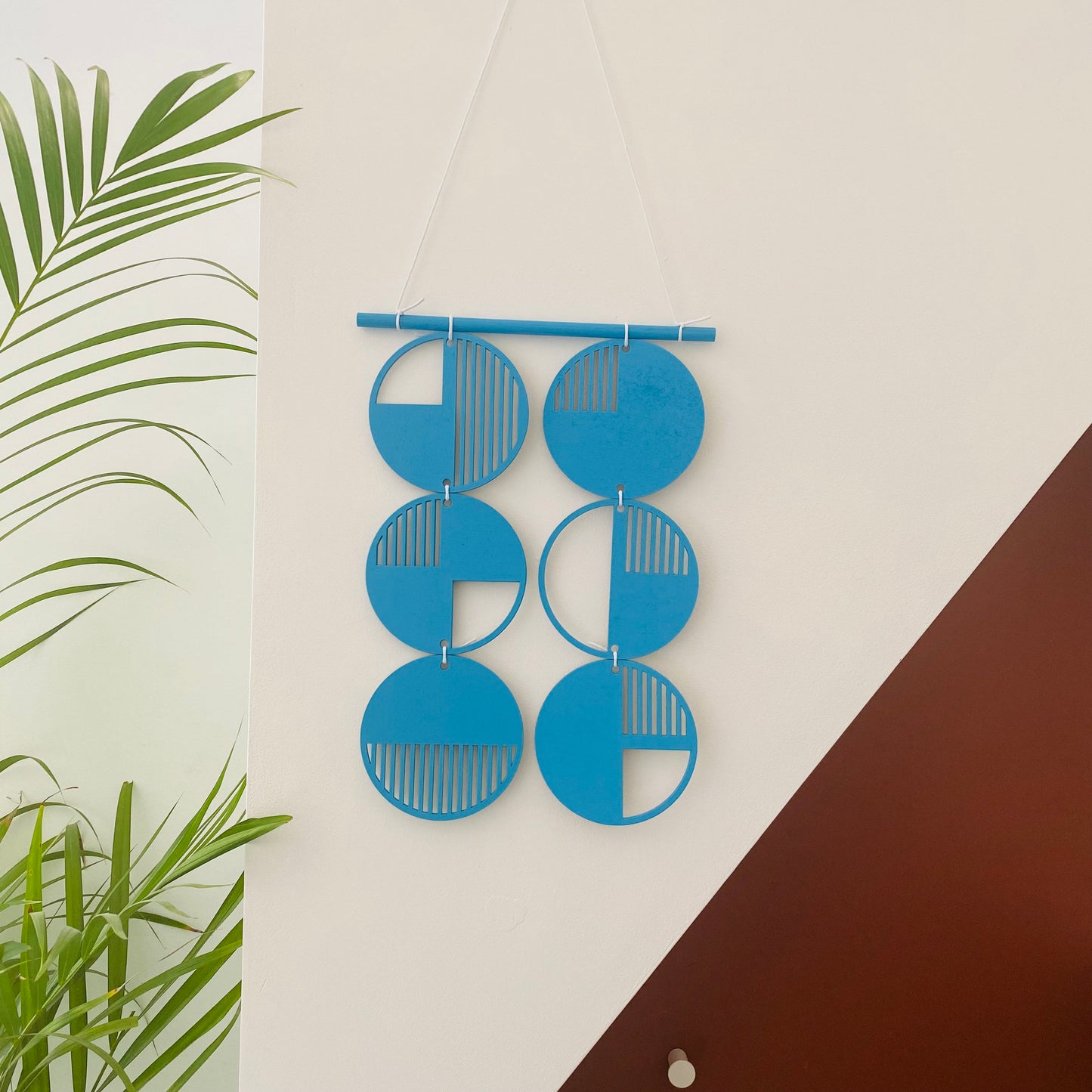 Blue Wall hanging - Geometric Art - Plywood Decor - Monochrome Art - Bright Wall Hanging - Wall Art Decor - Blue Cut Out Art