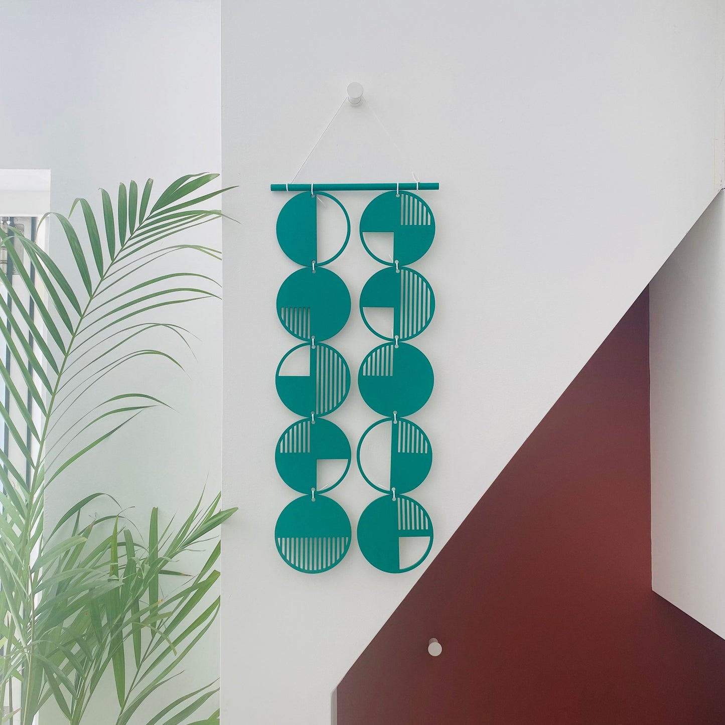 Green Wall hanging - Geometric Art - Plywood Decor - Monochrome Art - Bright Wall Hanging - Wall Art Decor - Green Cut Out Art