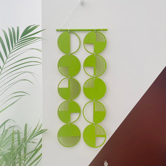 Lime Green Wall hanging - Geometric Art - Plywood Decor - Monochrome Art - Bright Wall Hanging - Wall Art Decor - Green Cut Out Art