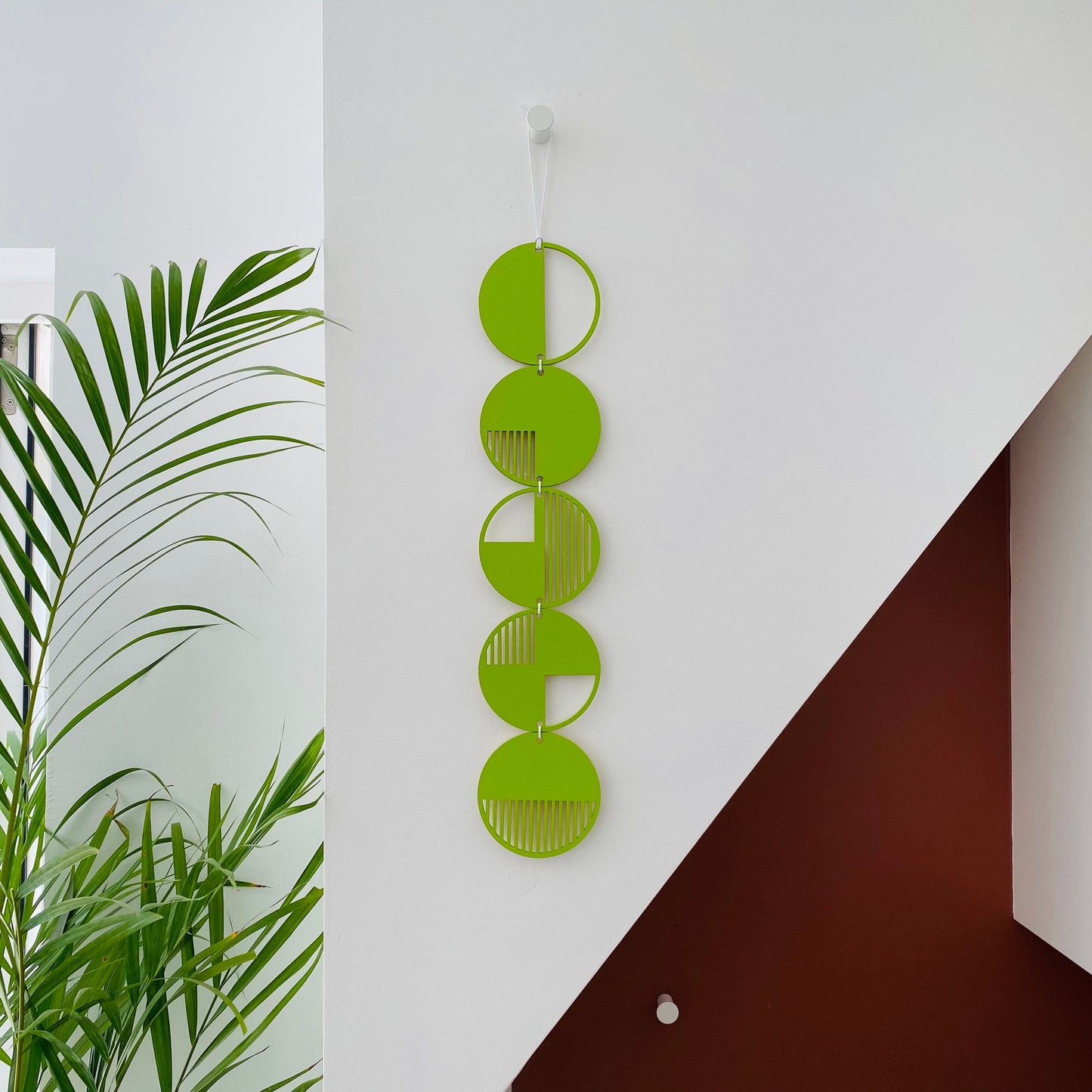 Lime Green Wall hanging - Geometric Art - Plywood Decor - Monochrome Art - Bright Wall Hanging - Wall Art Decor - Green Cut Out Art