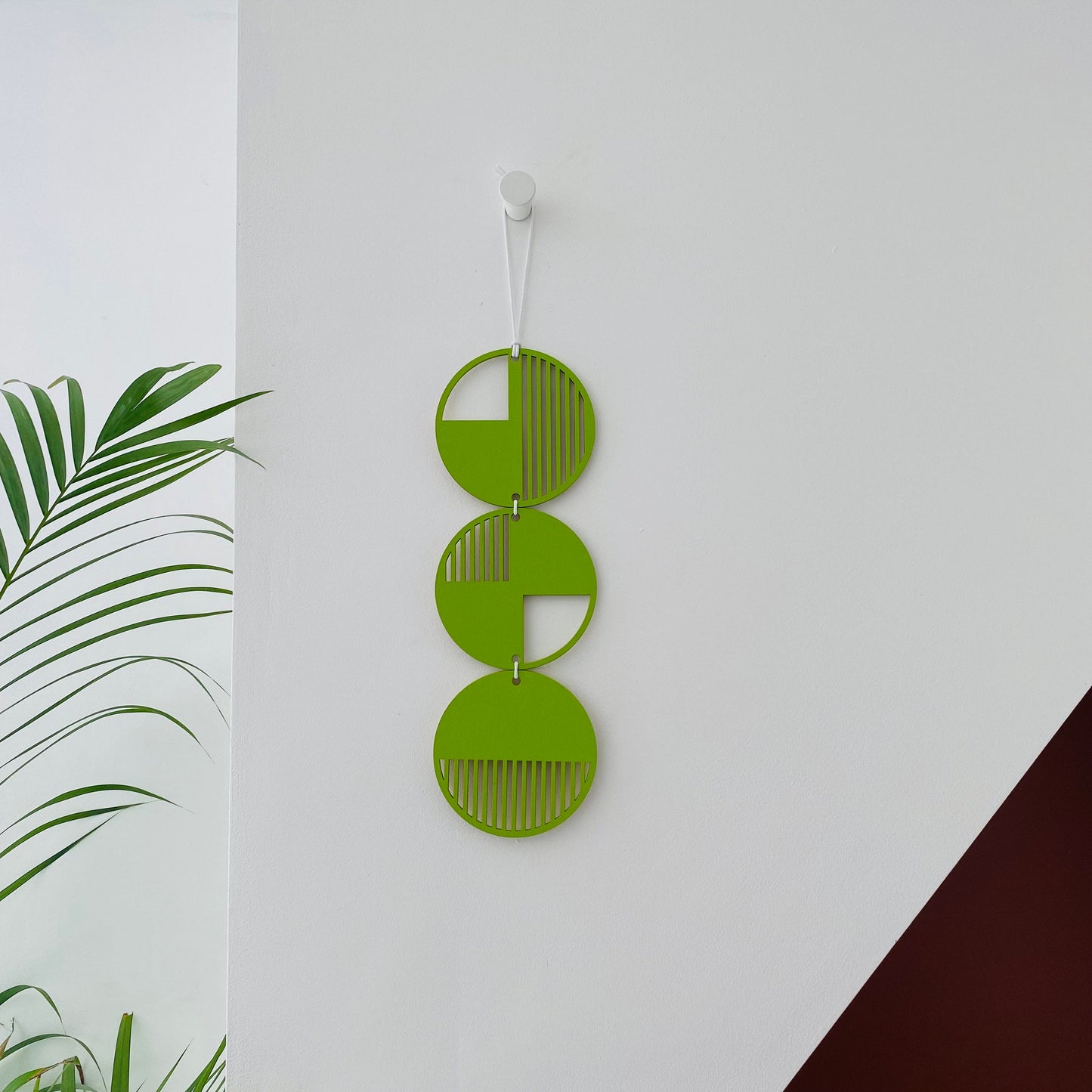 Lime Green Wall hanging - Geometric Art - Plywood Decor - Monochrome Art - Bright Wall Hanging - Wall Art Decor - Green Cut Out Art