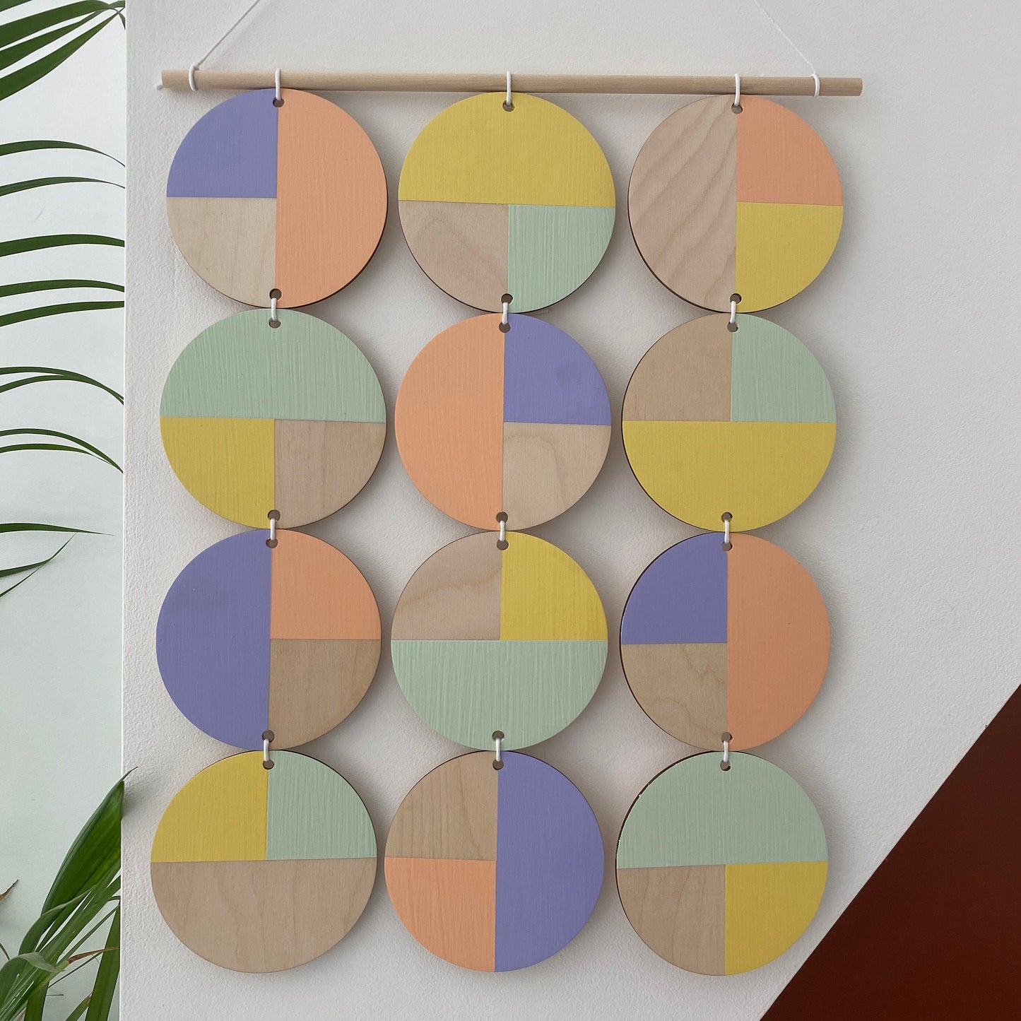 Large wall hanging - Pastel Wall Hanging - Abstract Wall Art - Modern Art - Wall Plaque - Geometric Wall Hanging - Minimalist Art hanger