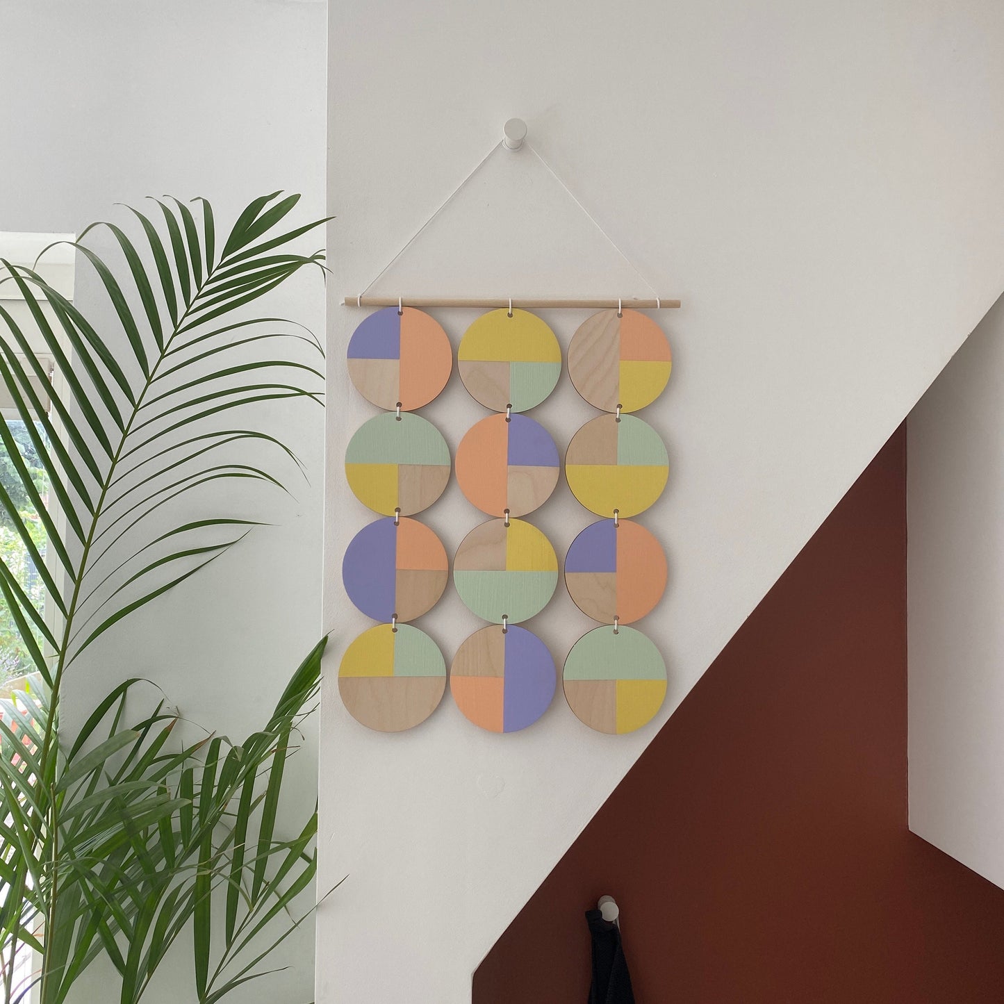 Large wall hanging - Pastel Wall Hanging - Abstract Wall Art - Modern Art - Wall Plaque - Geometric Wall Hanging - Minimalist Art hanger