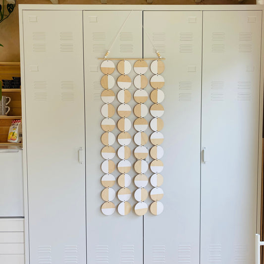 Large White Wall Hanging - Geometric Plywood Art - Scandinavian Wall Hanger - Long Narrow Wall Art - Large White Wall Hanging Art