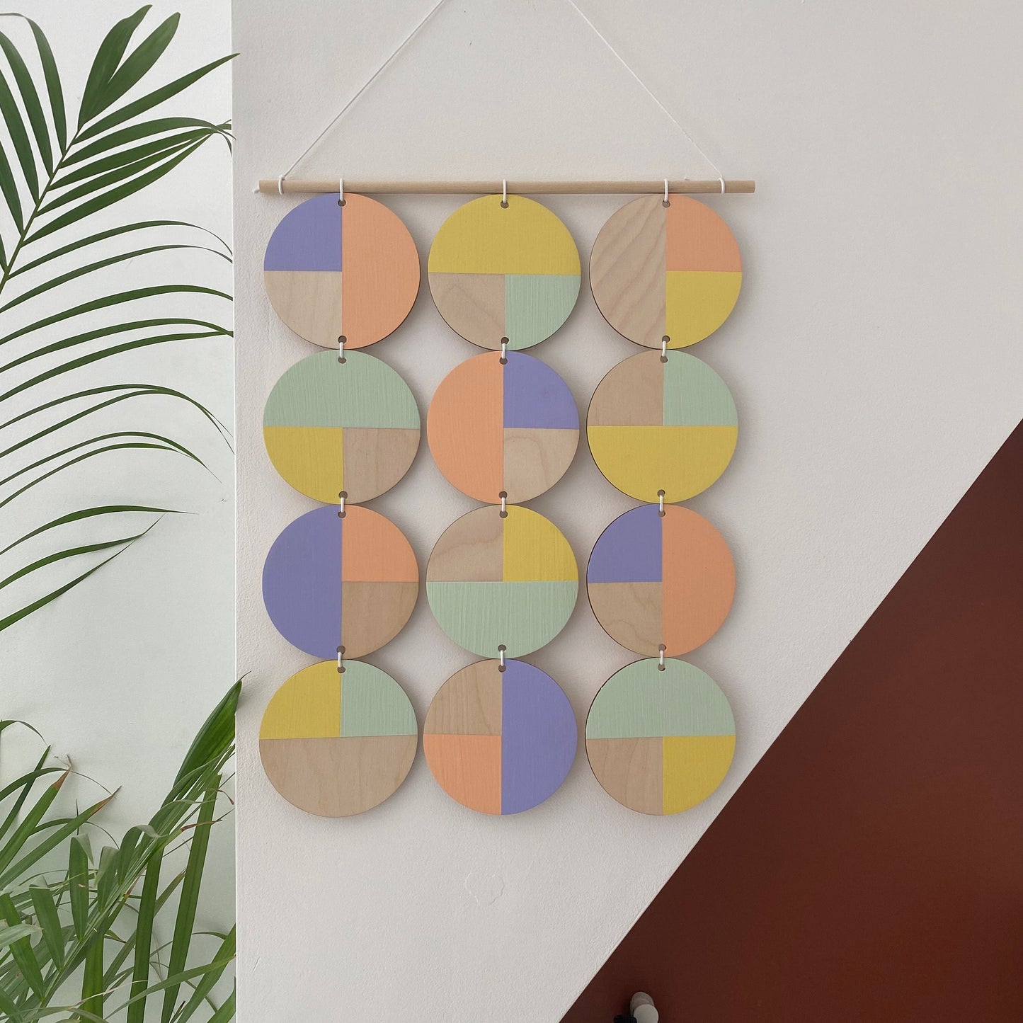Large wall hanging - Pastel Wall Hanging - Abstract Wall Art - Modern Art - Wall Plaque - Geometric Wall Hanging - Minimalist Art hanger