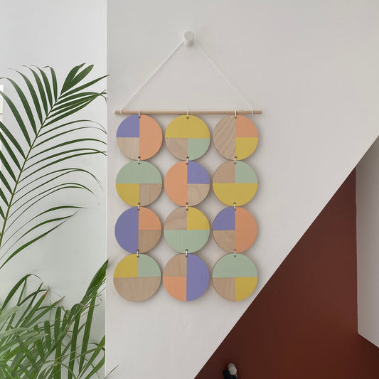 Large wall hanging - Pastel Wall Hanging - Abstract Wall Art - Modern Art - Wall Plaque - Geometric Wall Hanging - Minimalist Art hanger