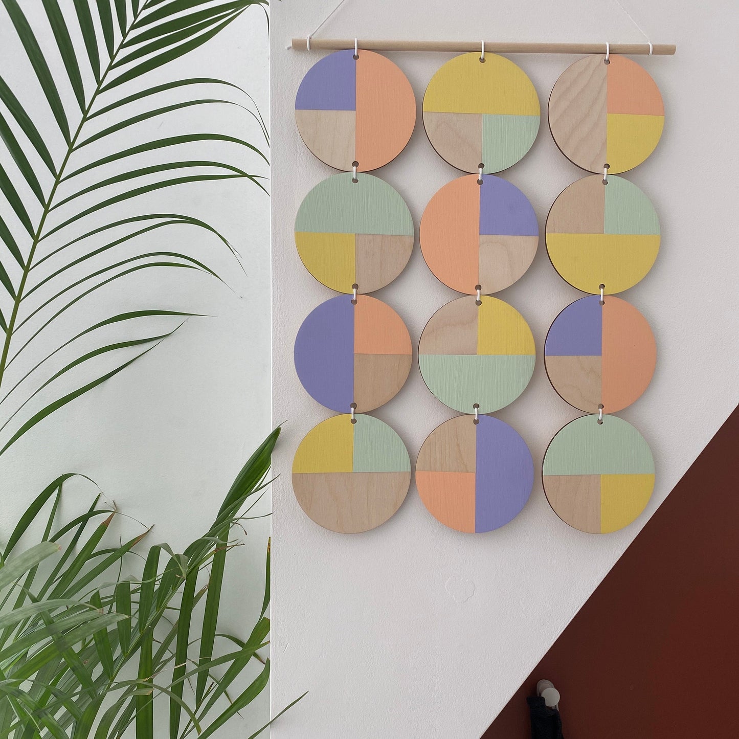 Large wall hanging - Pastel Wall Hanging - Abstract Wall Art - Modern Art - Wall Plaque - Geometric Wall Hanging - Minimalist Art hanger