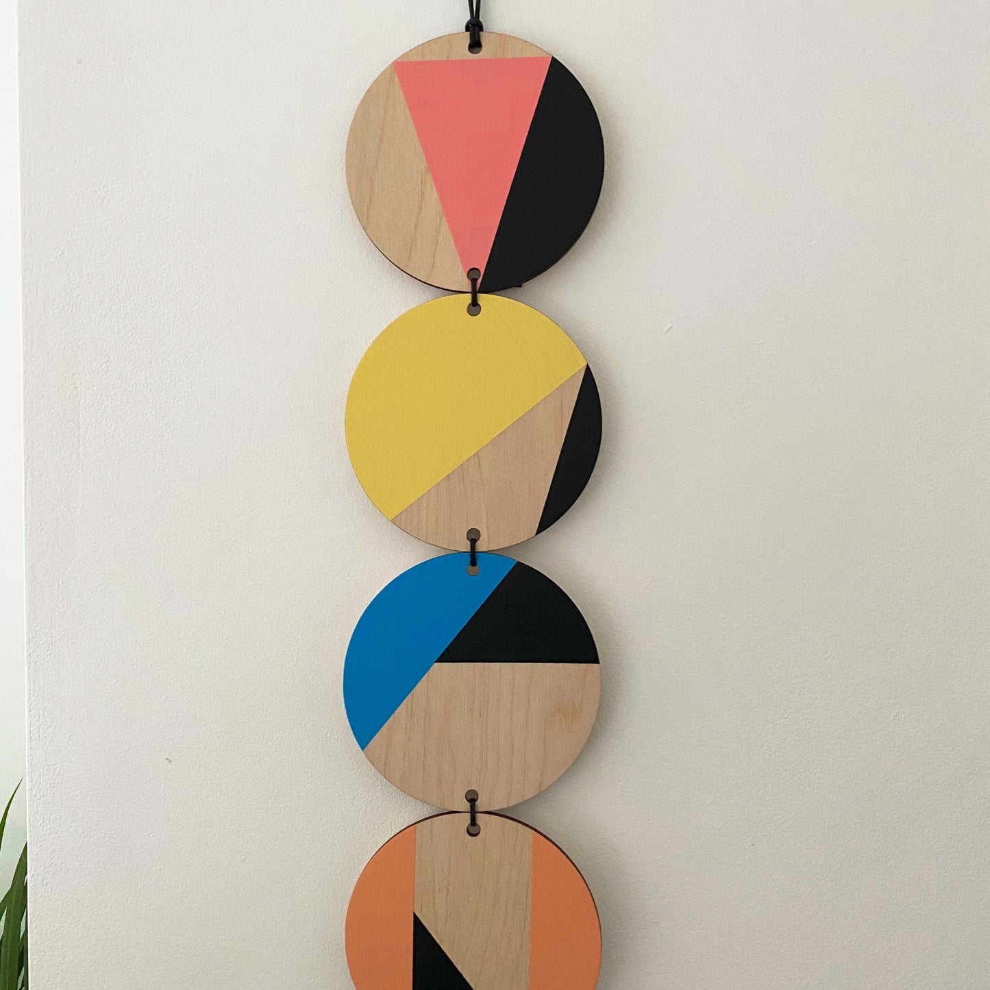 Wall hanging - Colourful Geometric Art - Plywood Decor - Scandi Hygge Boho - Wall Hanging - WallArt multi - Bright Retro Colours - 80s style