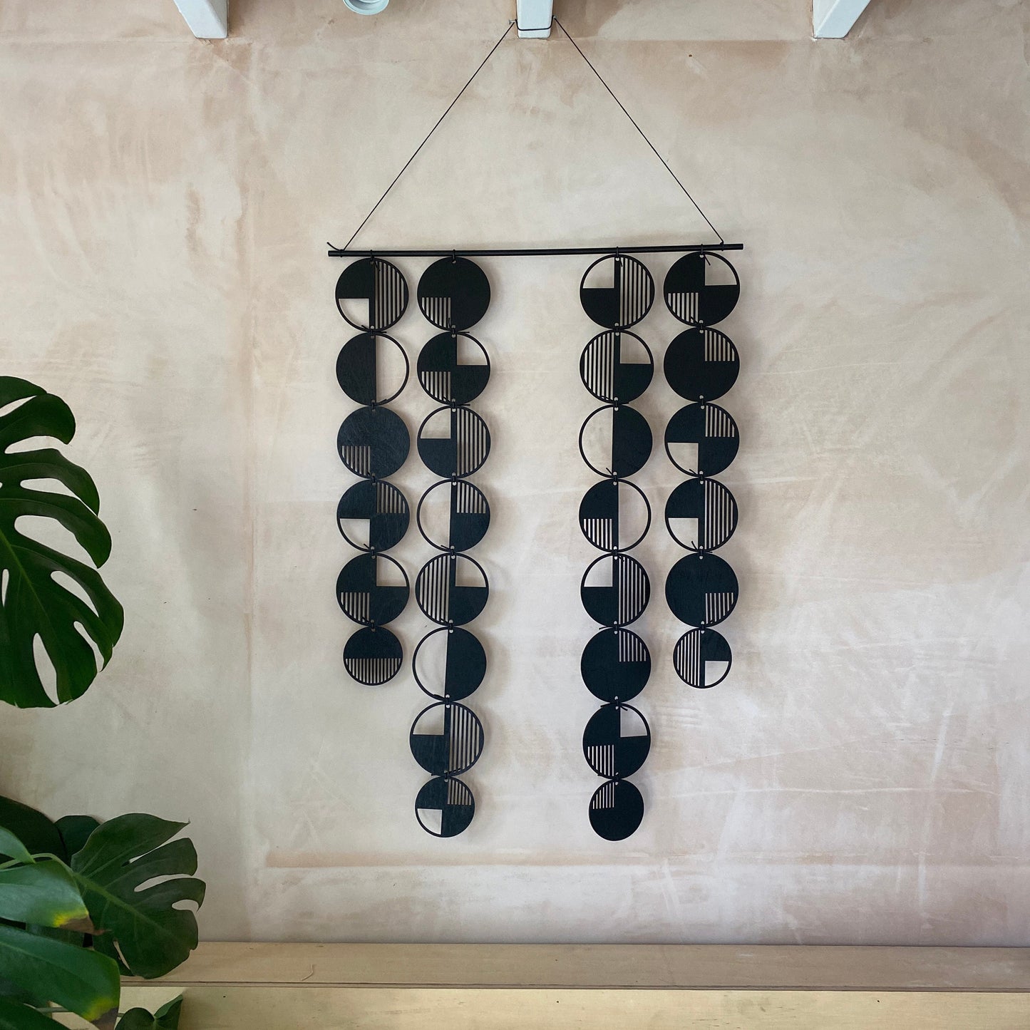 Black Modern Wall Hanging - Large Wall Art - Monochrome Art - Minimalist Wall Art - Big Wall Decor - Statement Home Decor - Modern Wall Art