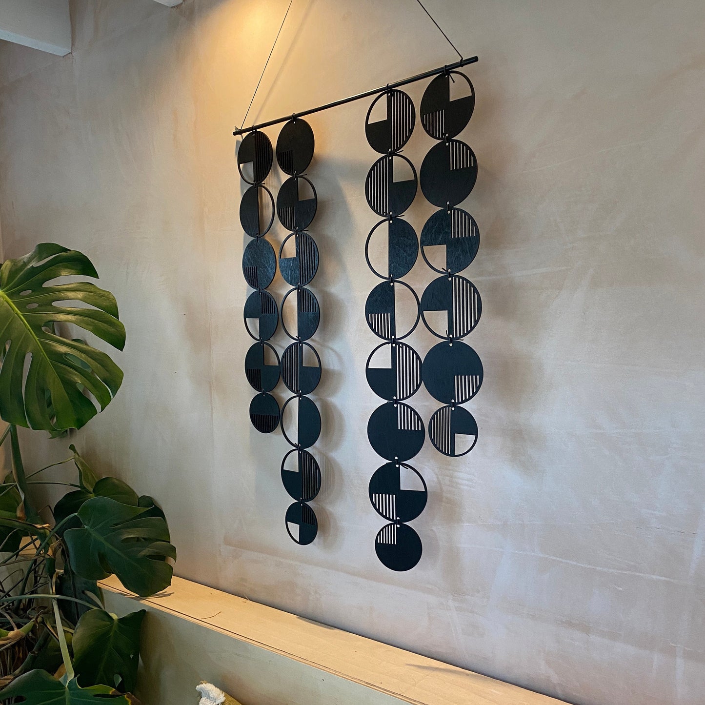 Black Modern Wall Hanging - Large Wall Art - Monochrome Art - Minimalist Wall Art - Big Wall Decor - Statement Home Decor - Modern Wall Art