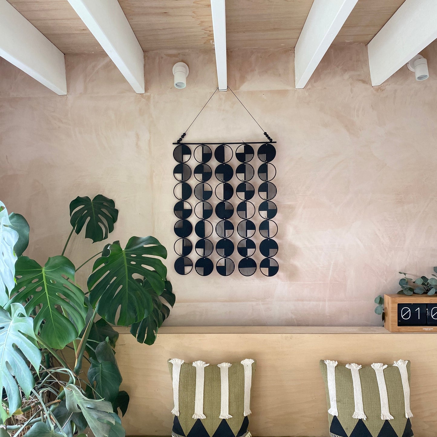 Black Modern Wall Hanging - Large Wall Art - Monochrome Art - Minimalist Wall Art - Big Wall Decor - Statement Home Decor - Modern Wall Art