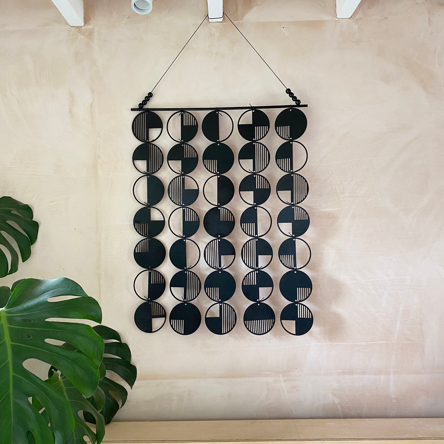 Black Modern Wall Hanging - Large Wall Art - Monochrome Art - Minimalist Wall Art - Big Wall Decor - Statement Home Decor - Modern Wall Art