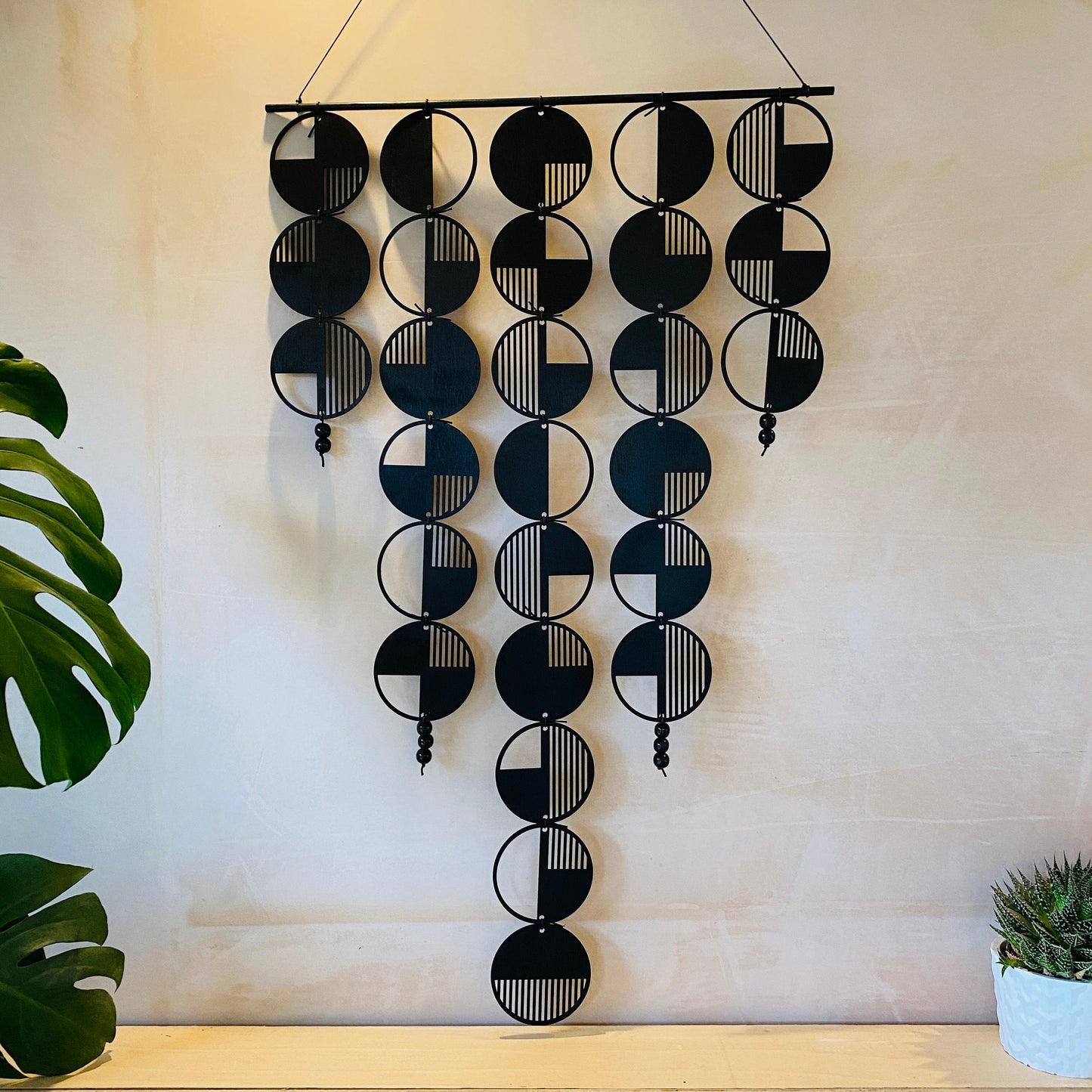 Black Geometric Wall Hanging - XLarge Wall Art - Contemporary Art - Minimalist Wall Art - Home Wall Decor - Black Art - Modern Wall Tapestry