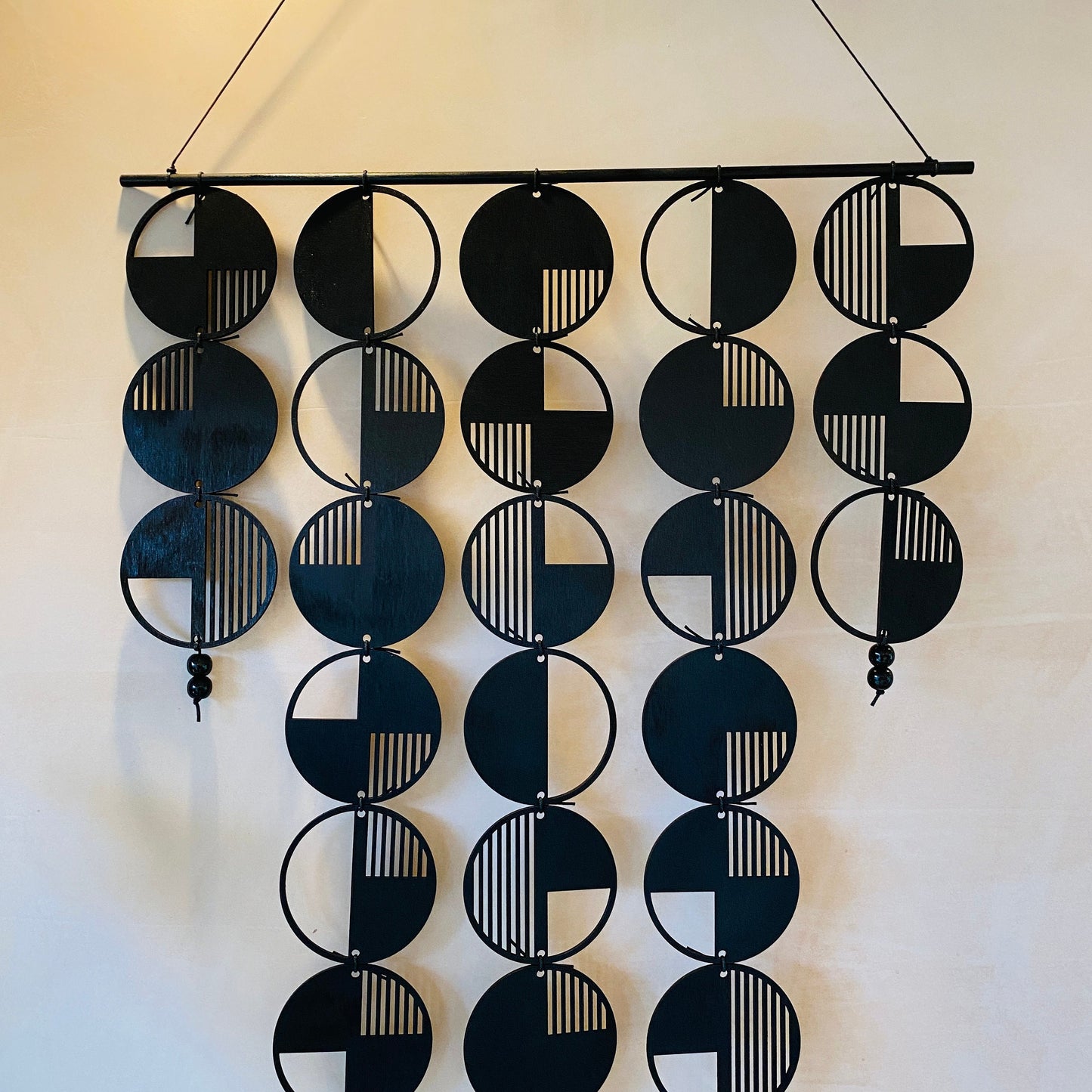 Black Geometric Wall Hanging - XLarge Wall Art - Contemporary Art - Minimalist Wall Art - Home Wall Decor - Black Art - Modern Wall Tapestry