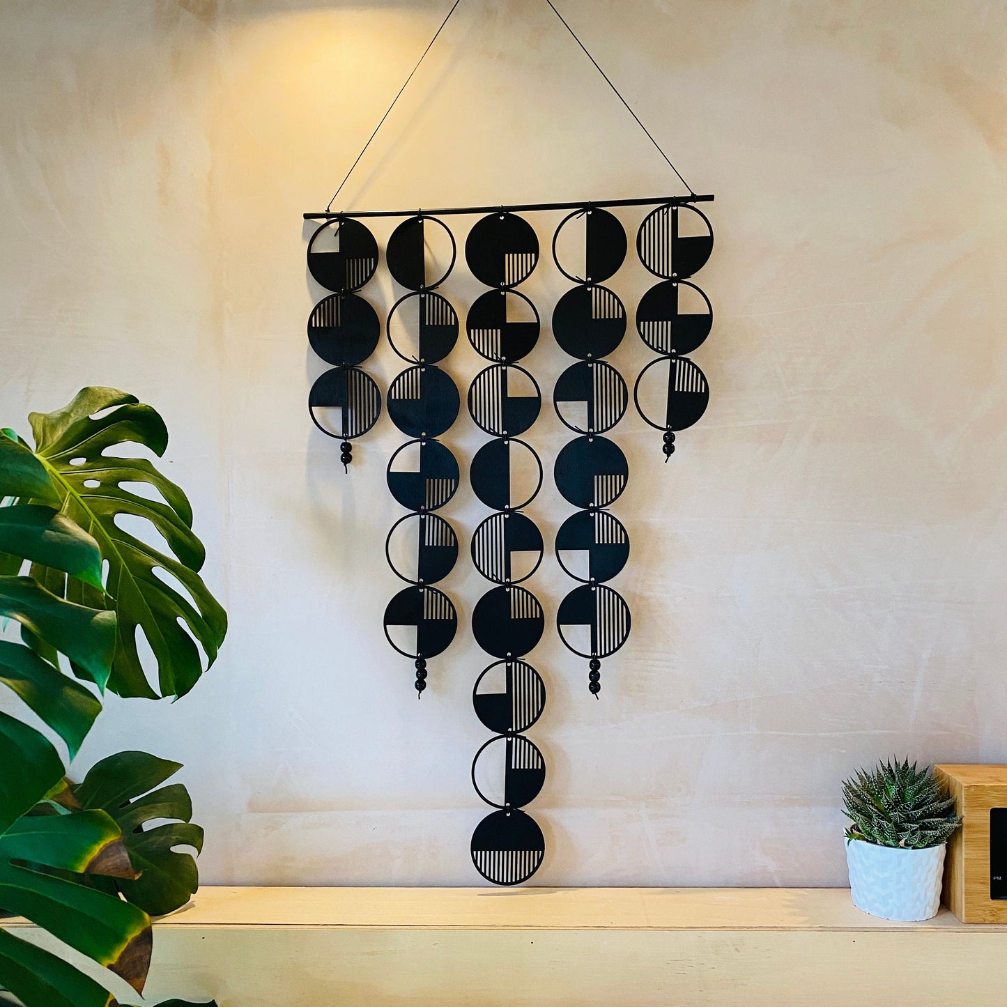 Black Geometric Wall Hanging - XLarge Wall Art - Contemporary Art - Minimalist Wall Art - Home Wall Decor - Black Art - Modern Wall Tapestry