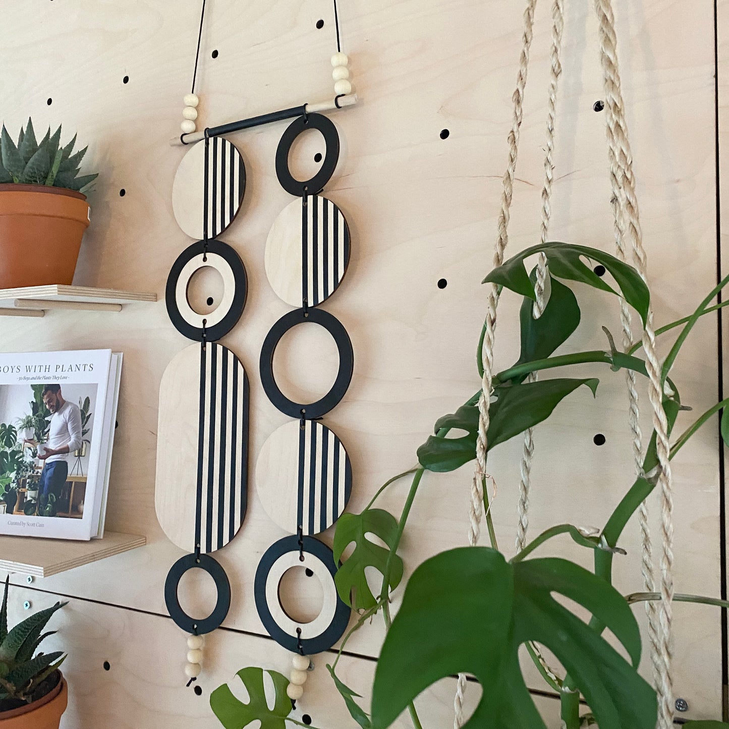 Large Stripe Wall hanging - Geometric Art - Plywood Decor - Wall Art Decor - Wall Jewellery
