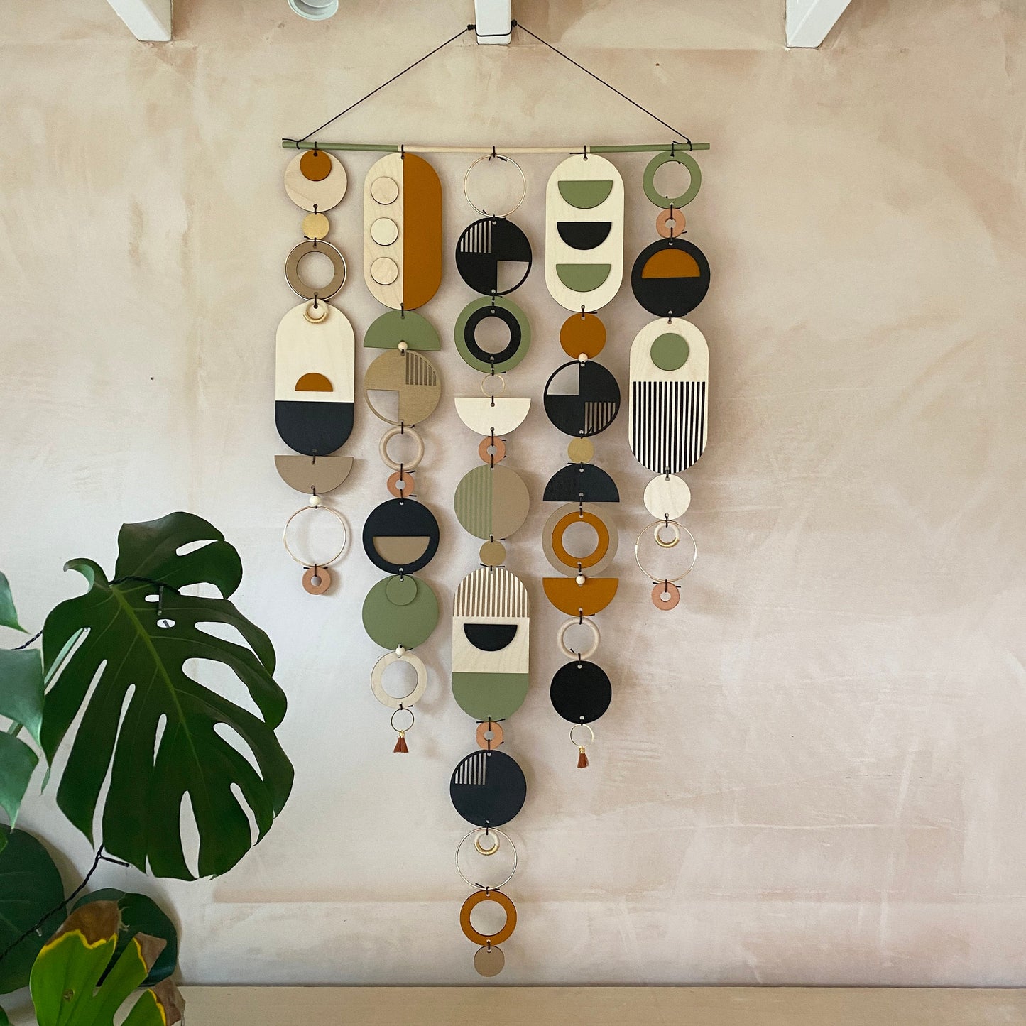 Modern Art Wooden Wall Hanging - Home Decor - ETSY DESIGN AWARDS 2022 winner - Contemporary Wall Art - Wall Tapestry