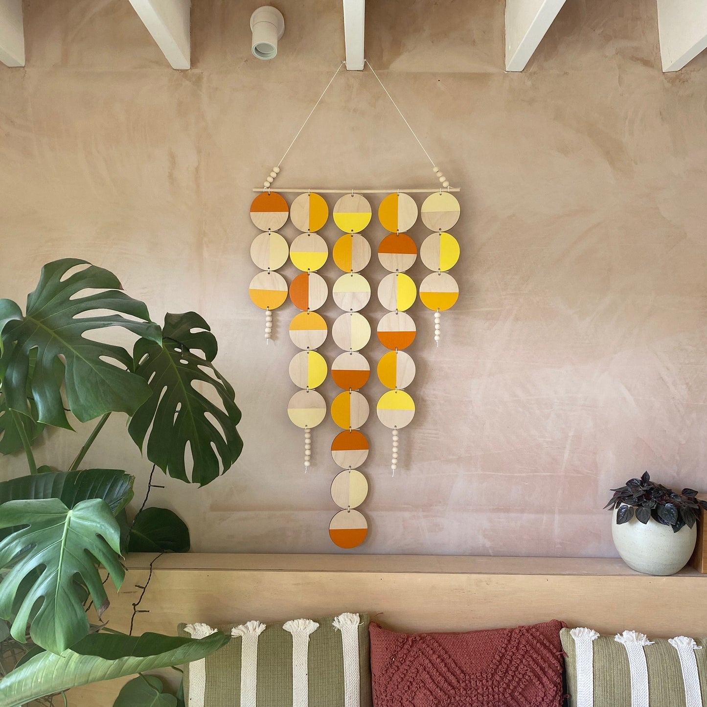 Large Bright Wall Hanging - Fun Wall Hanging - Yellow Orange Geometric Art - Scandi Wall Decor - Home Wall Decor - Big Wall Tapestry
