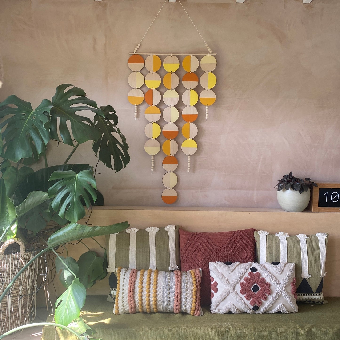 Large Bright Wall Hanging - Fun Wall Hanging - Yellow Orange Geometric Art - Scandi Wall Decor - Home Wall Decor - Big Wall Tapestry