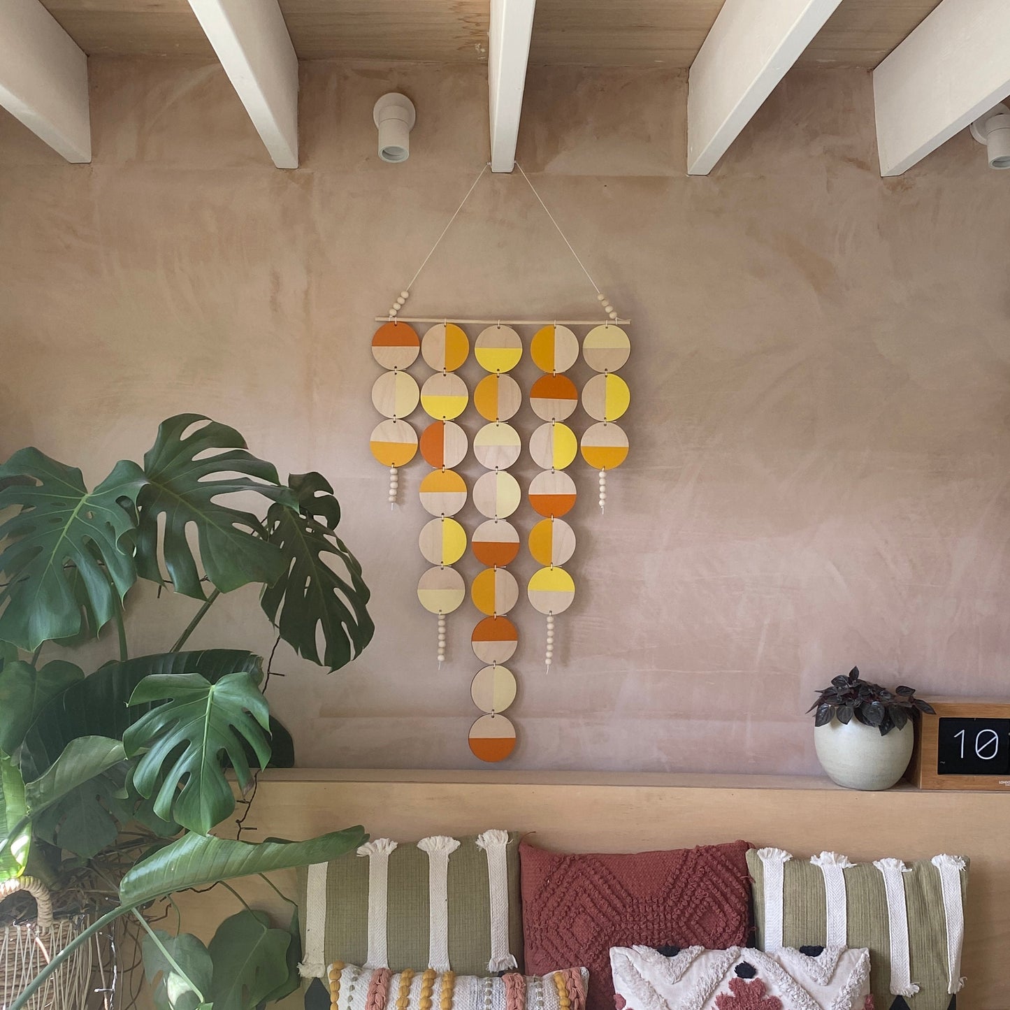 Large Bright Wall Hanging - Fun Wall Hanging - Yellow Orange Geometric Art - Scandi Wall Decor - Home Wall Decor - Big Wall Tapestry