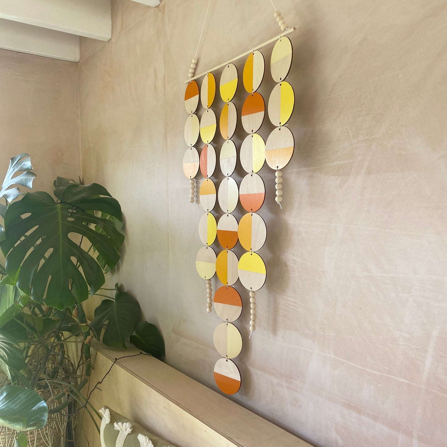 Large Bright Wall Hanging - Fun Wall Hanging - Yellow Orange Geometric Art - Scandi Wall Decor - Home Wall Decor - Big Wall Tapestry