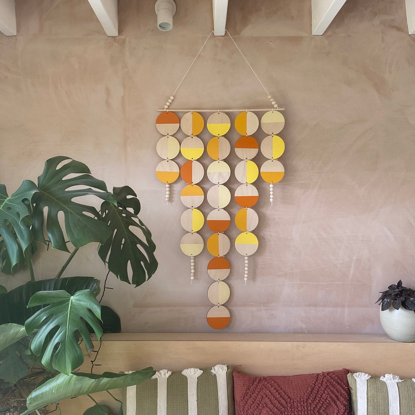 Large Bright Wall Hanging - Fun Wall Hanging - Yellow Orange Geometric Art - Scandi Wall Decor - Home Wall Decor - Big Wall Tapestry