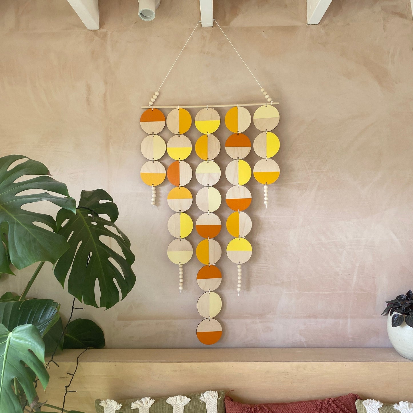 Large Bright Wall Hanging - Fun Wall Hanging - Yellow Orange Geometric Art - Scandi Wall Decor - Home Wall Decor - Big Wall Tapestry