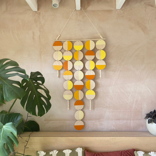 Large Bright Wall Hanging - Fun Wall Hanging - Yellow Orange Geometric Art - Scandi Wall Decor - Home Wall Decor - Big Wall Tapestry