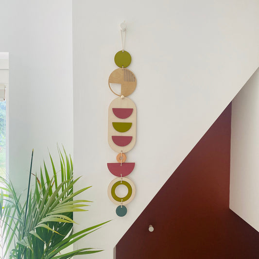 Modern Wall Art - Geometric Artwork - Minimal Home Decor - New Home Trend - Slim Centre Piece Art - Long Wall Tapestry - Wood Art