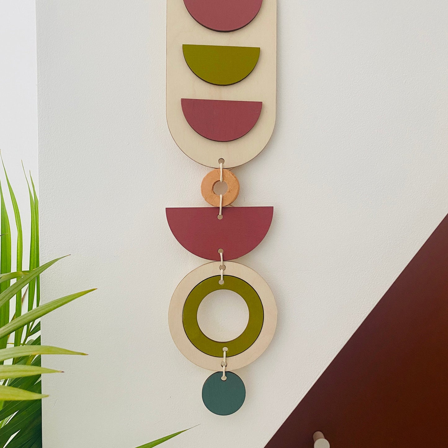Modern Wall Art - Geometric Artwork - Minimal Home Decor - New Home Trend - Slim Centre Piece Art - Long Wall Tapestry - Wood Art